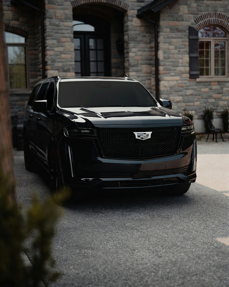 Chauffeur-driven luxury SUV in the South Florida sun